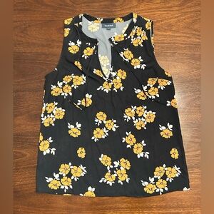 Modcloth Black and Yellow Floral Blouse